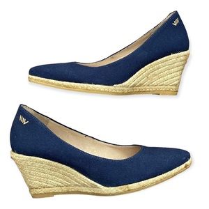 Viscata Barcelona Roses Canvas Espadrille Wedges Women’s 38 / 8 Blue